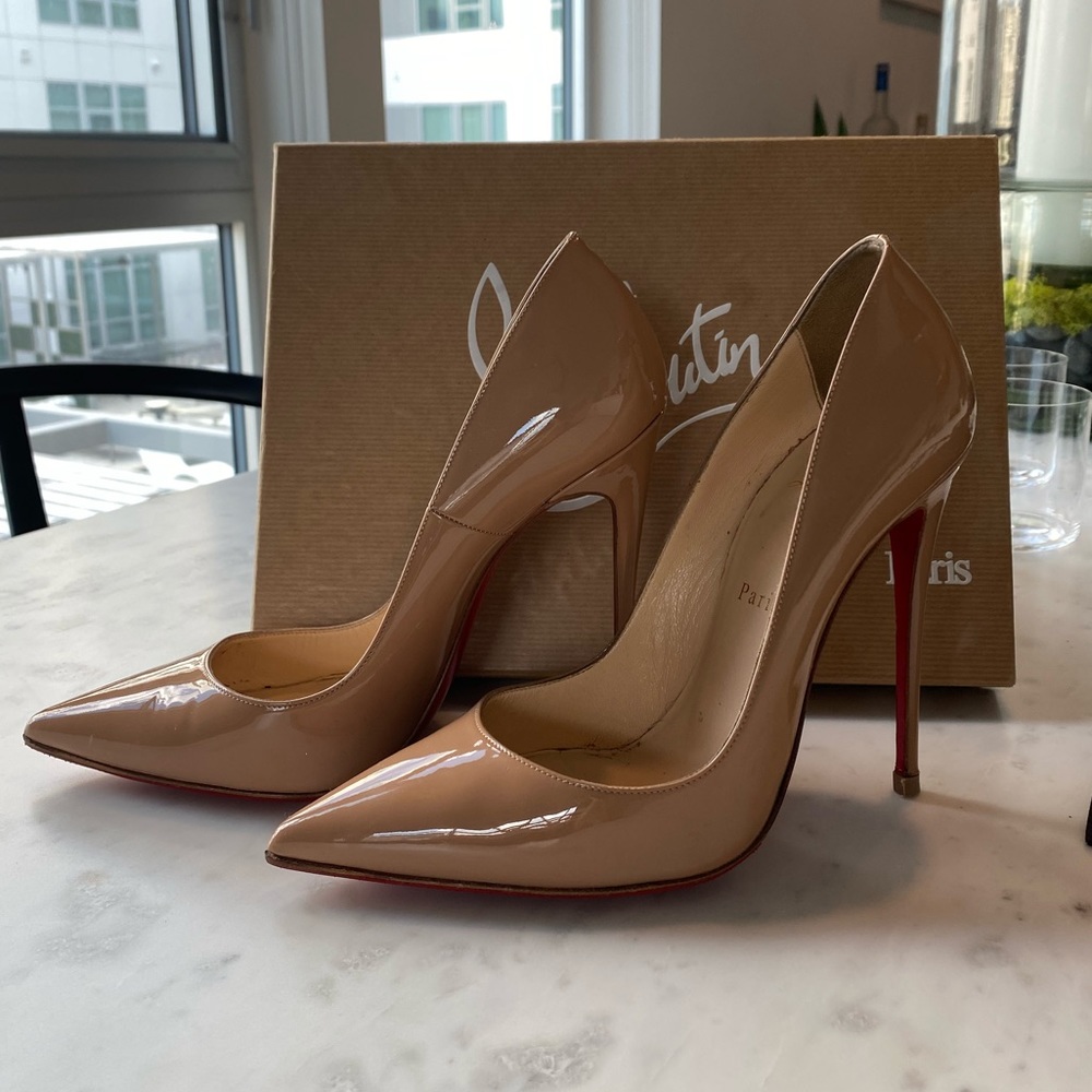 Christian Louboutin 'So Kate' 120 mm Patent Nude Heel